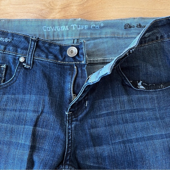 COWGIRL TUFF DIVA STRAIGHT JEANS 31 DARK WASH BLUE RODEO WESTERN FARMCORE - Picture 6 of 12